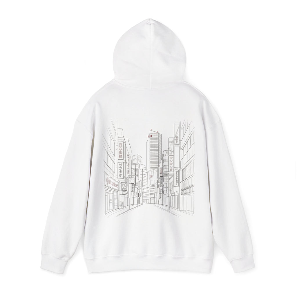 Timeless Project M33 Hoodie — Minimal Cityscape Graphic Hooded Sweatshirt