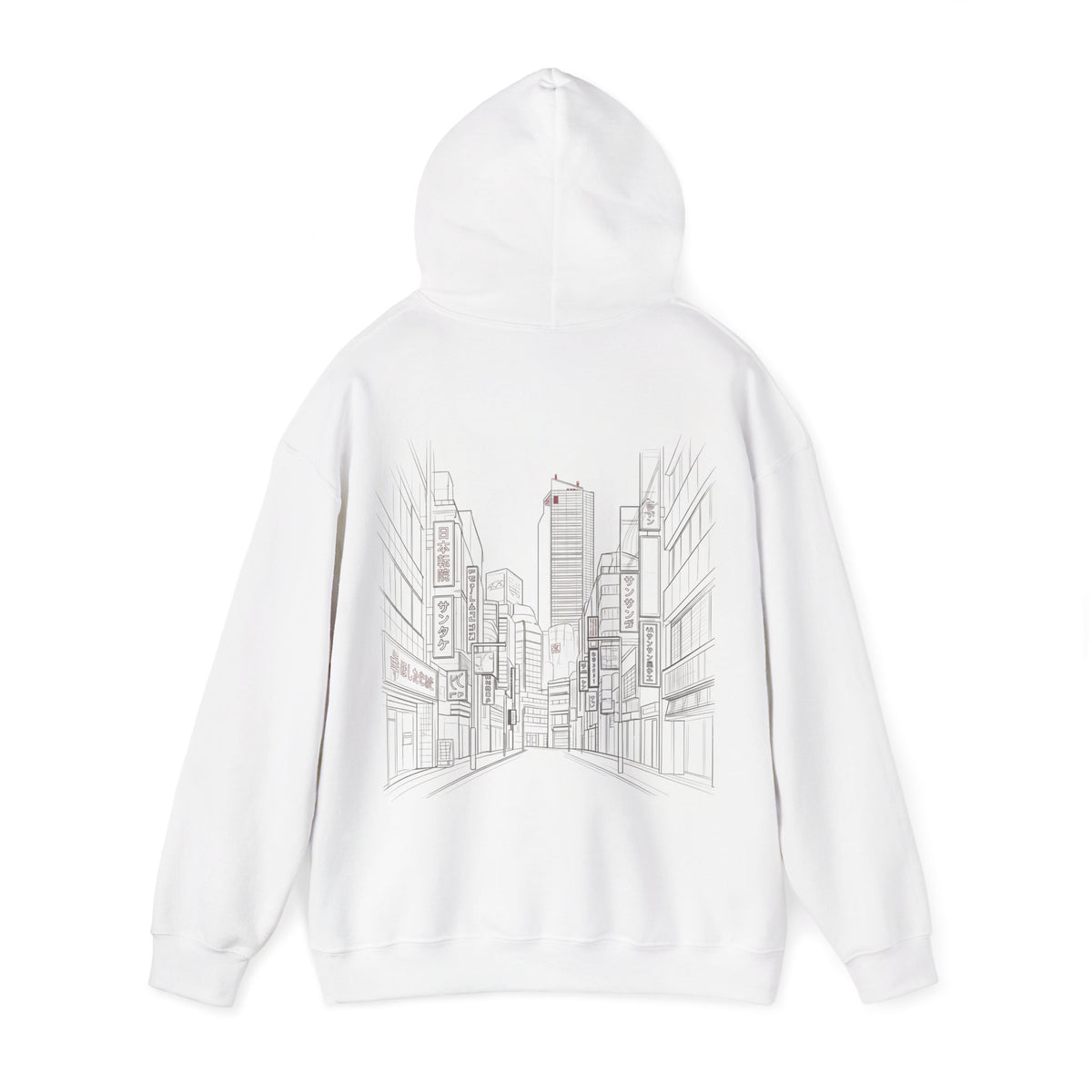 Timeless Project M33 Hoodie — Minimal Cityscape Graphic Hooded Sweatshirt