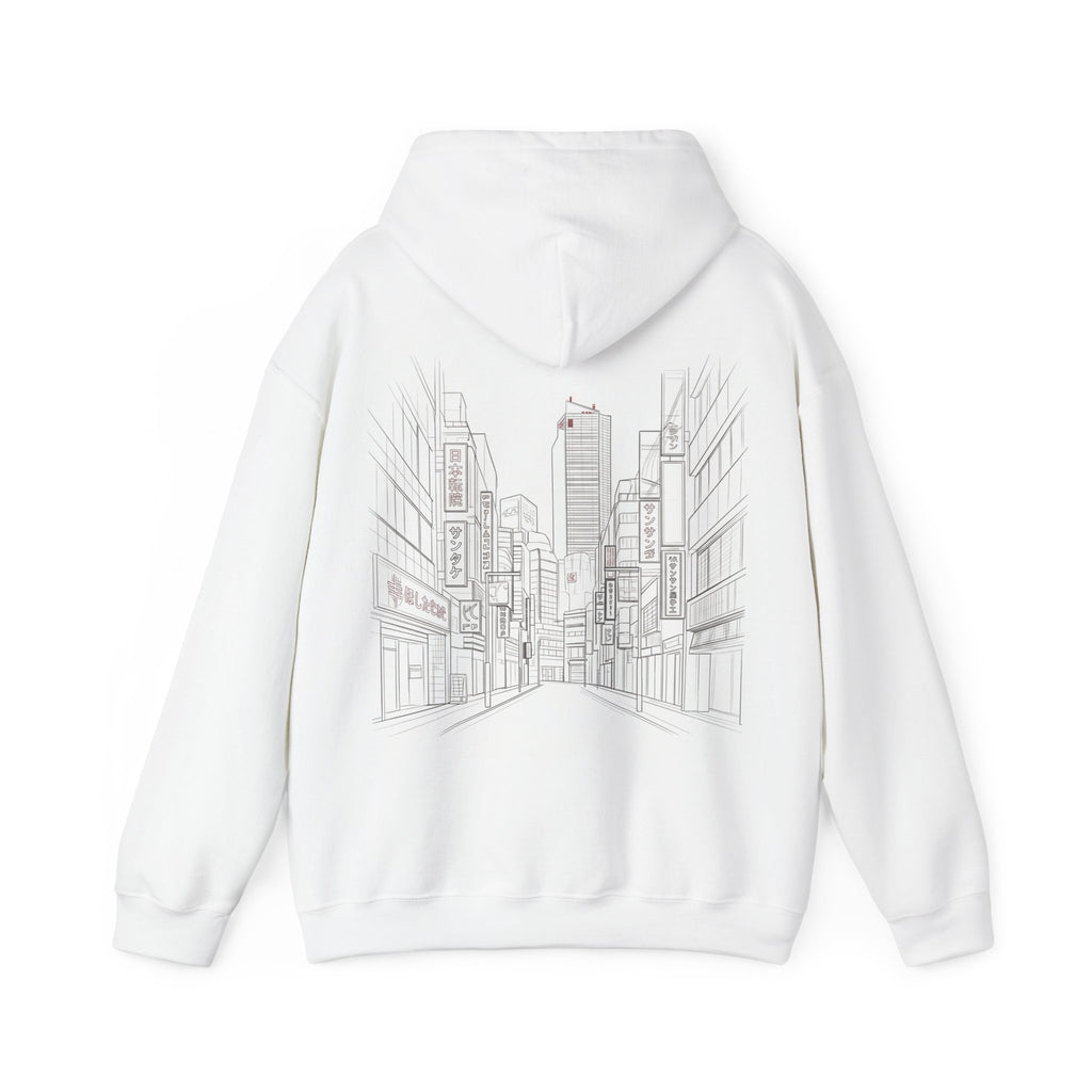 Timeless Project M33 Hoodie — Minimal Cityscape Graphic Hooded Sweatshirt